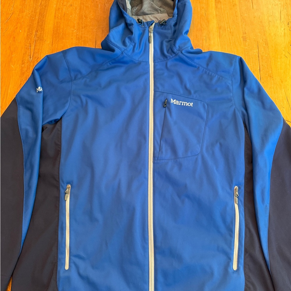 Marmot Gore Windstopper Jacket Men’s XXL Blue Outdoor Soft Shell Full Zip